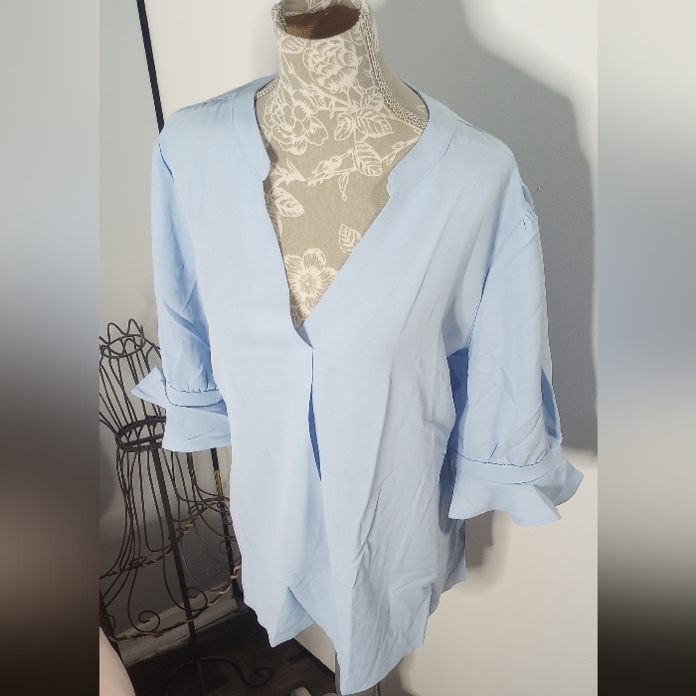 Khol's Light Blue Blouse with Mid‎ Sleeves